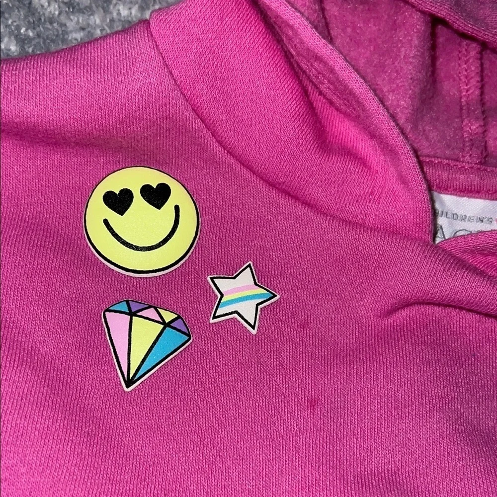 The Children's Place Pink Hoodie and Jogger Set with Patches